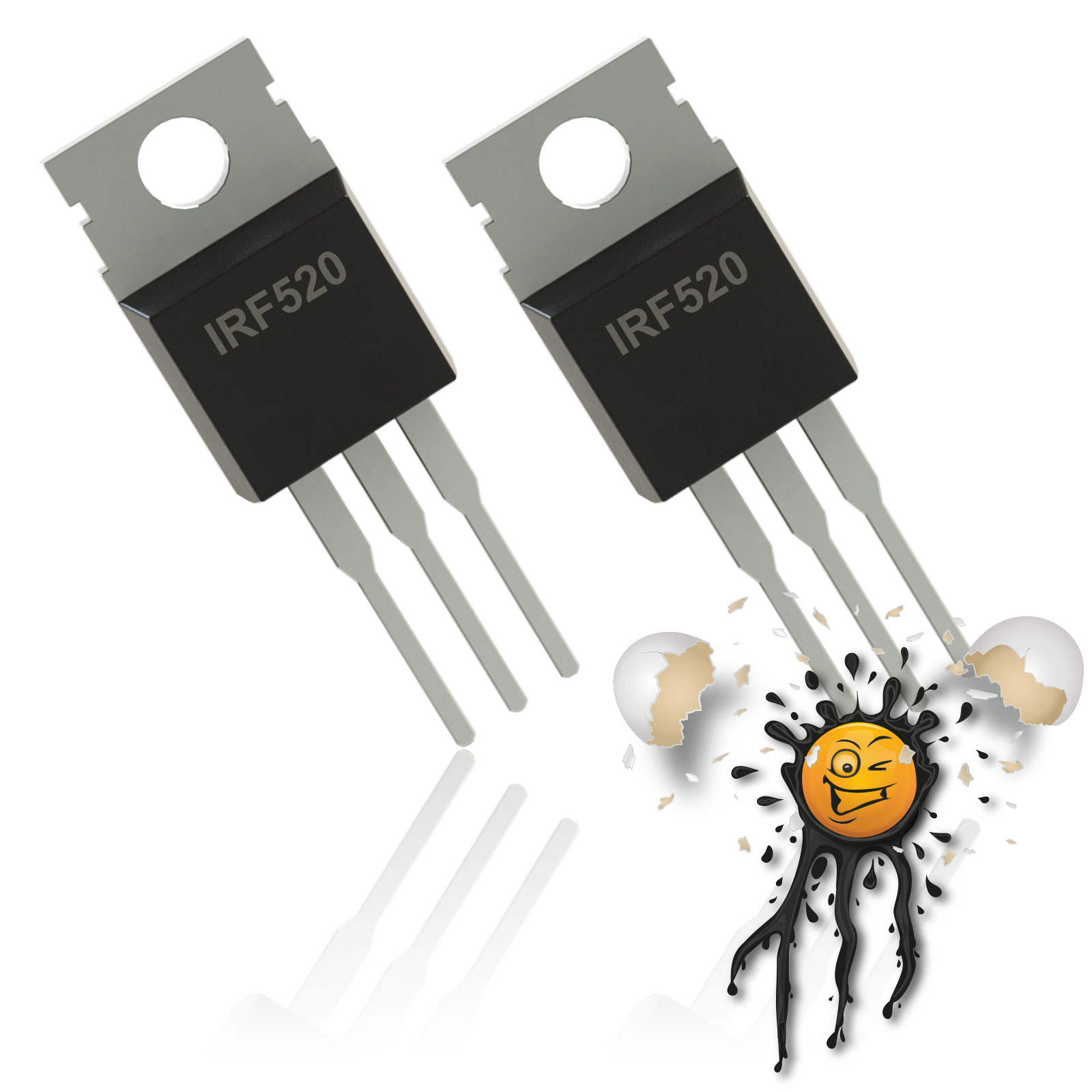 2x echter IRF520 N-Kanal Leistungs MOSFET Transistor 