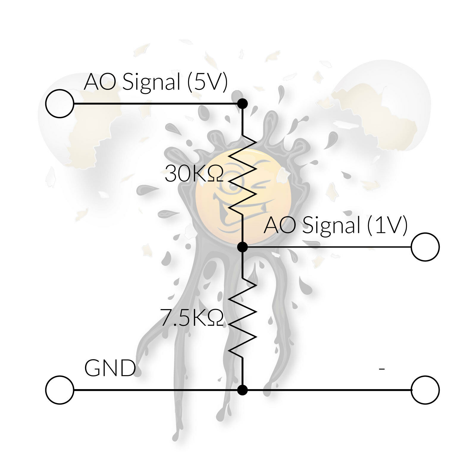 AO Analog Out Voltage Divider to 1V