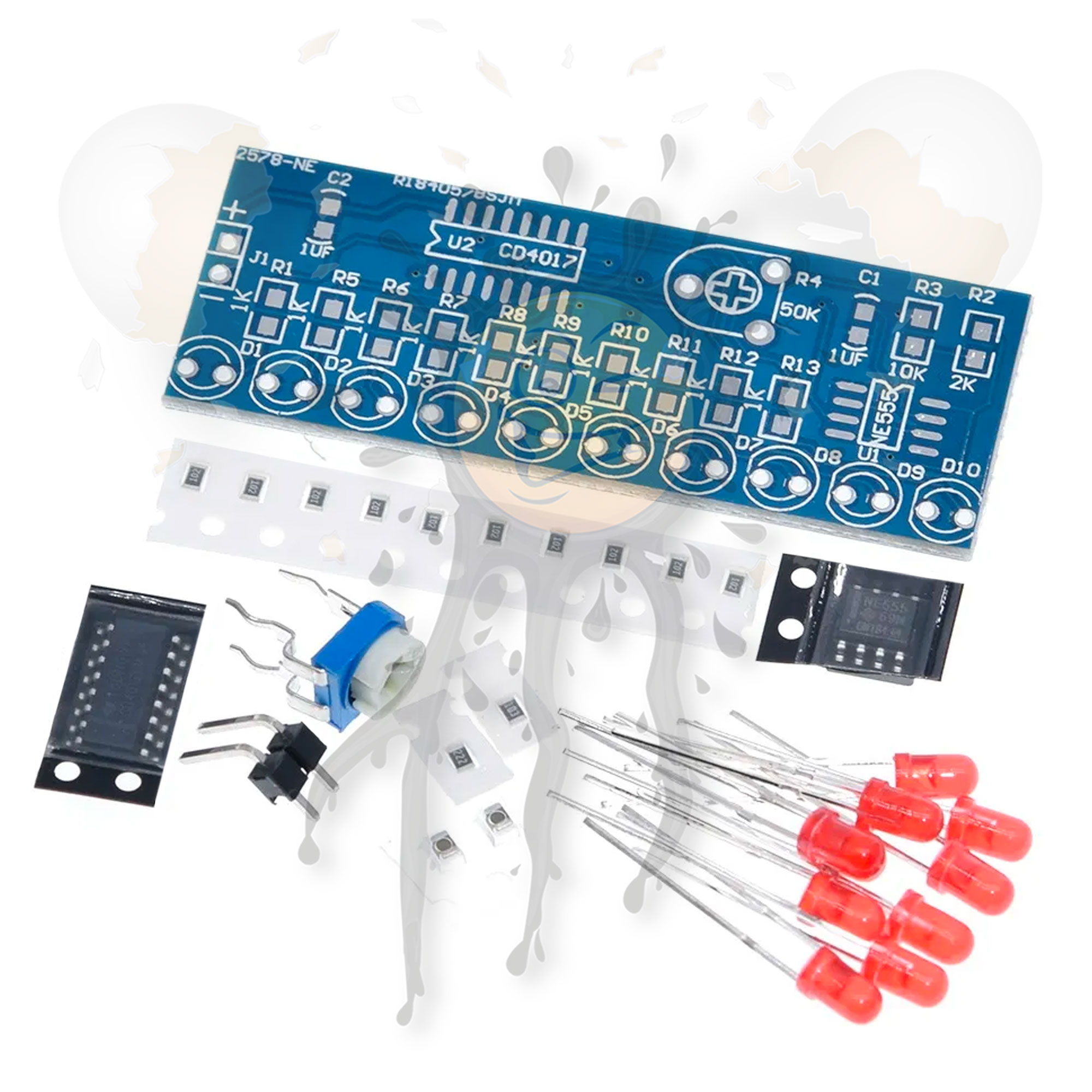 NE555+CD4017 LED Lauflicht Bausatz 29-Teile LED Chaser Kit Set… – IoT  powered by
